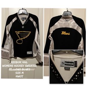 Reebok Official Licensed NHL St Louis Blues Home Jersey, Women’s MED NWOT.
